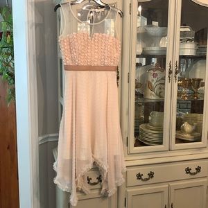 Anthropologie Ryu Boutique blush Chiffon Rosette Tulle A-Line Dress M